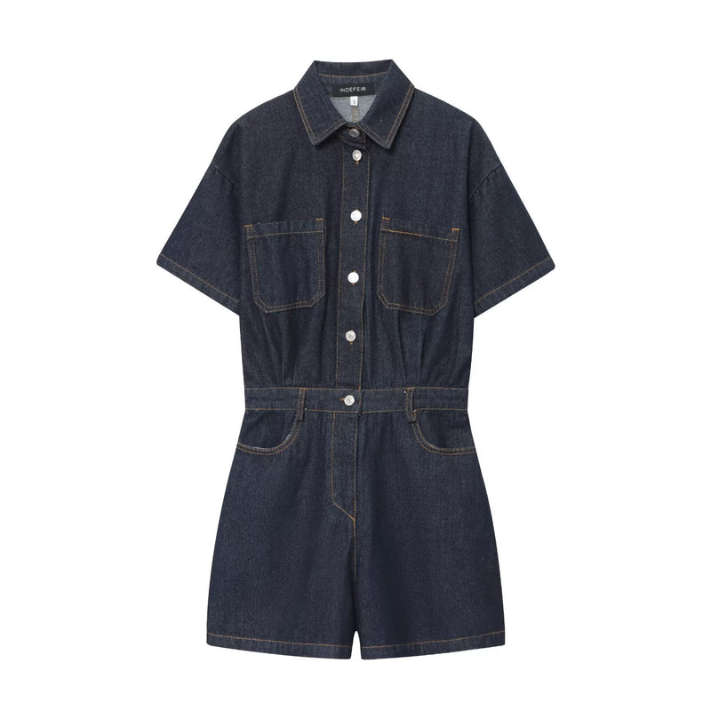 Abigail | denim romper