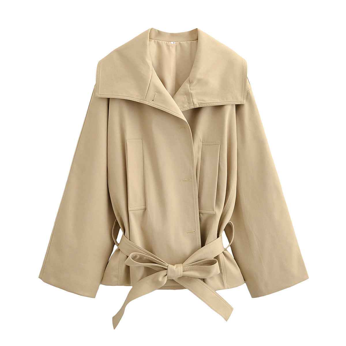 Rhea | Elegant Belted Blazer Jacket Cream Long Sleeve