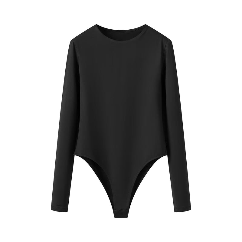 Romy | Long Sleeve Bodysuit Knit Top in Black & White