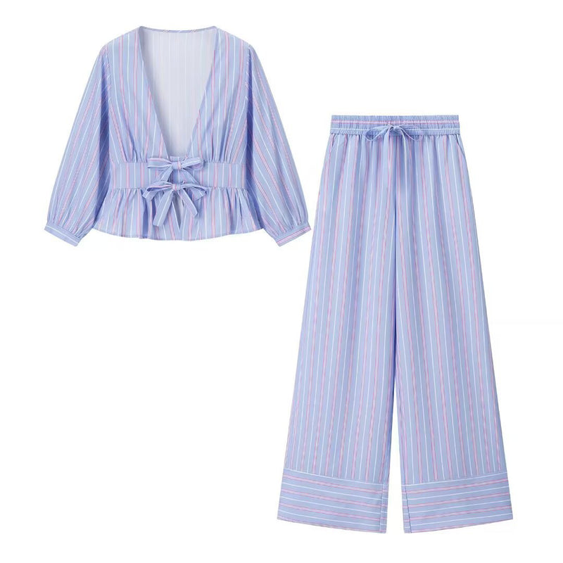 Romy | striped matching set