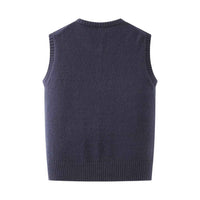Neve | Knitted Vest Top Navy Sleeveless Button Front