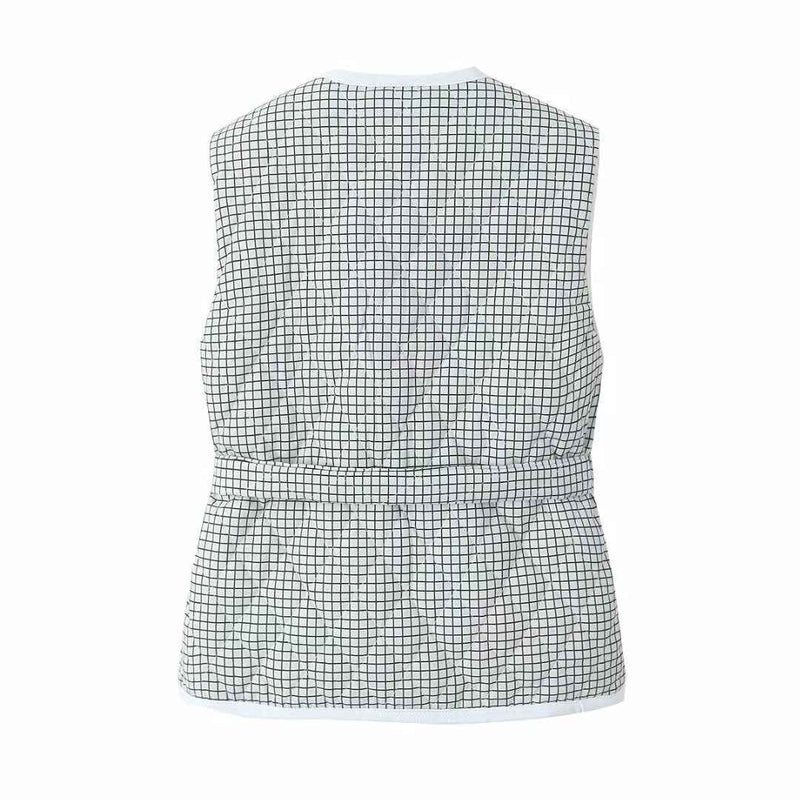 Wren | Belted Check Vest Top White Sleeveless Tie Front V Neck