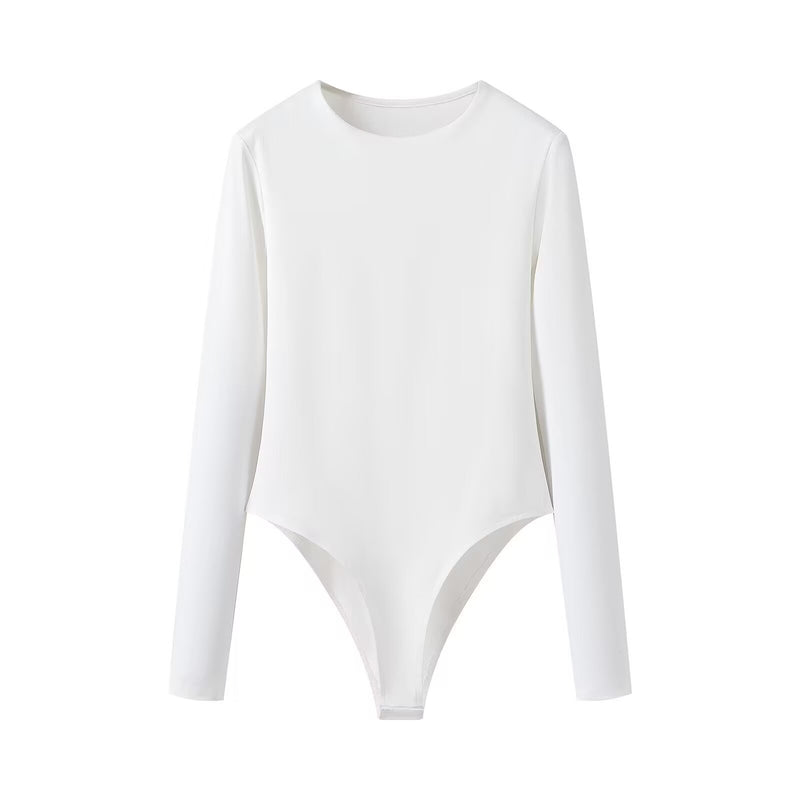 Romy | Long Sleeve Bodysuit Knit Top in Black & White