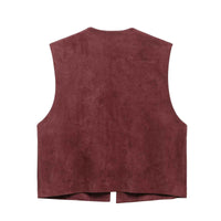 Hazel | Elegant Embroidered Cardigan Purple Sleeveless Zip Front