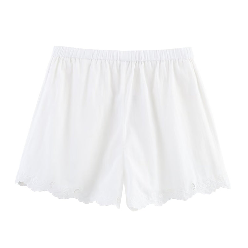 Clara | white linen shorts