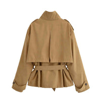 Sable | Utility Jacket Camel Belted High Neck Cropped