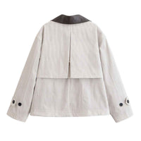 Ursa | Smart Casual Check Blazer Cream Oversized Collared