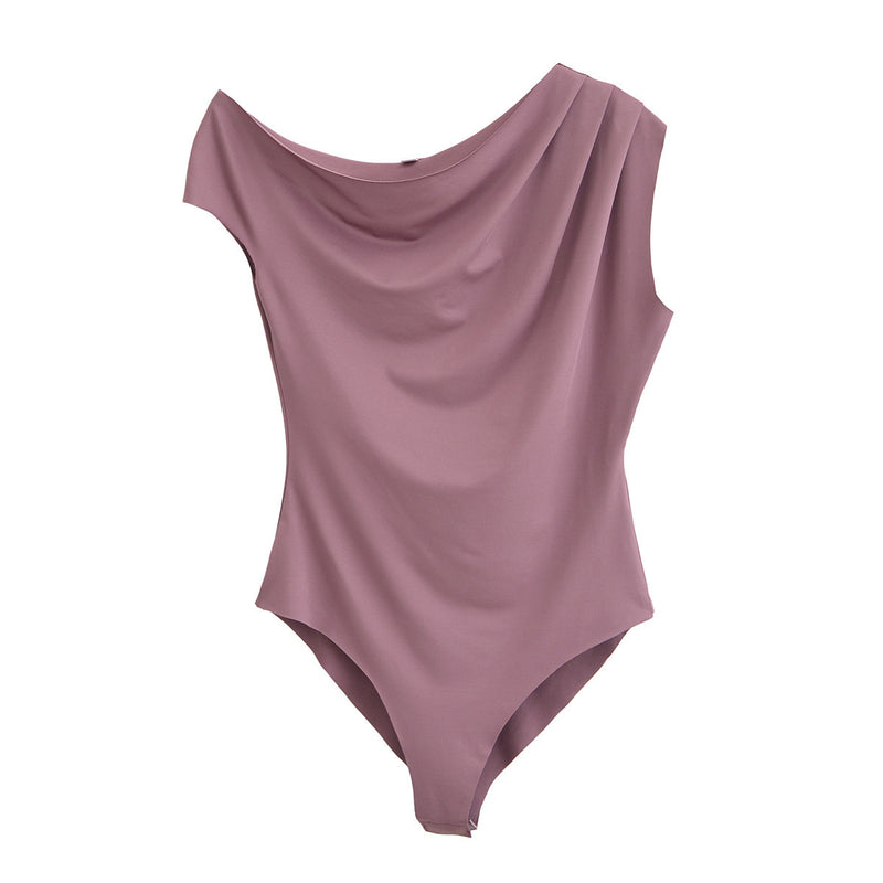 Stella | Off-Shoulder Draped Top in Pink, Blue & Black