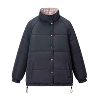 Orla | Casual Puffer Jacket Black Quilted Oversized Reversible