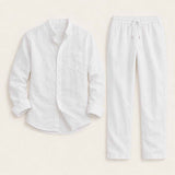 Victor | Linen Blend Shirt and Trousers Two Piece Set
