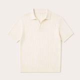 Ambrose | Men's Ribbed Knitted Short Sleeve V-Neck Polo