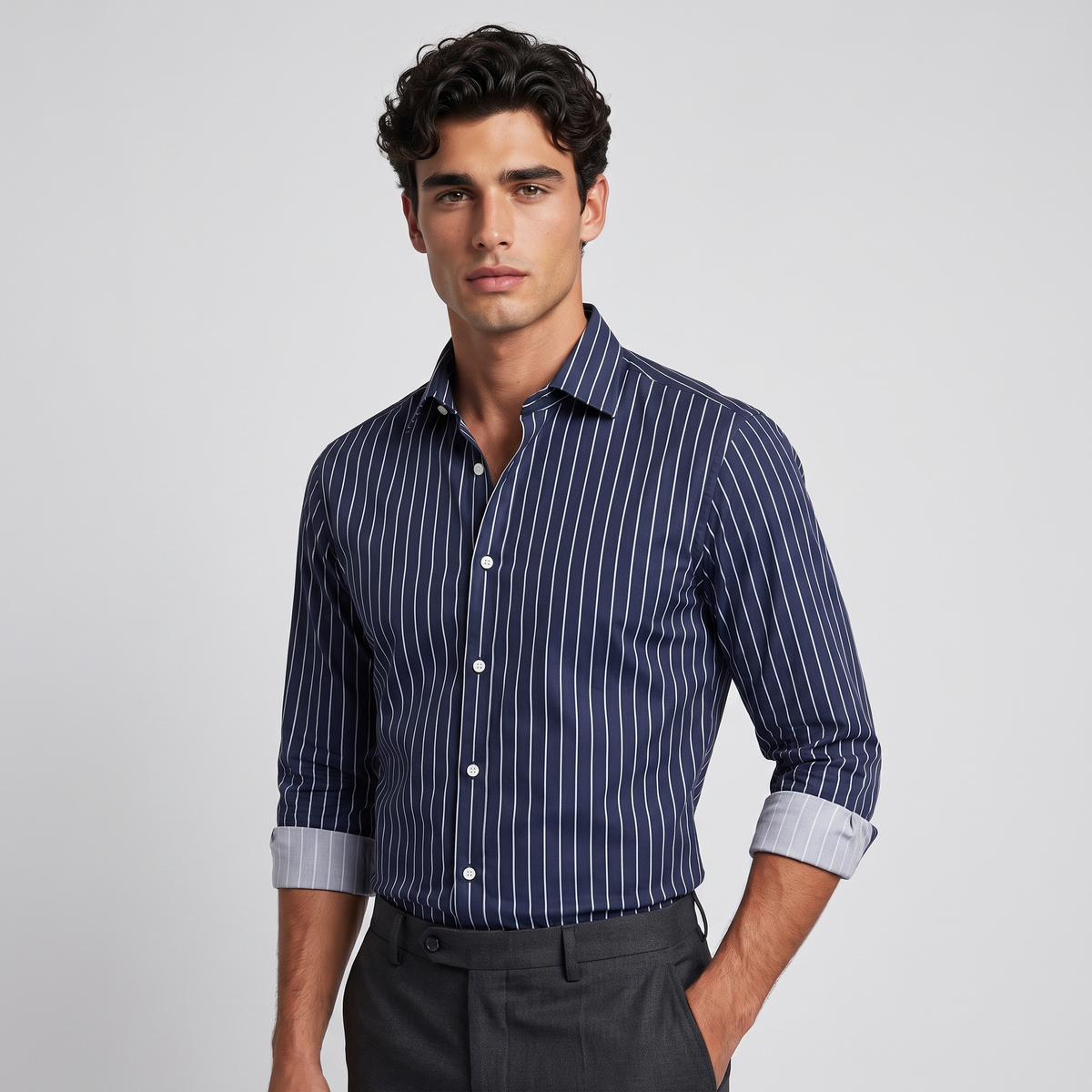 Blackwood | Men's Pinstripe Shirt Navy