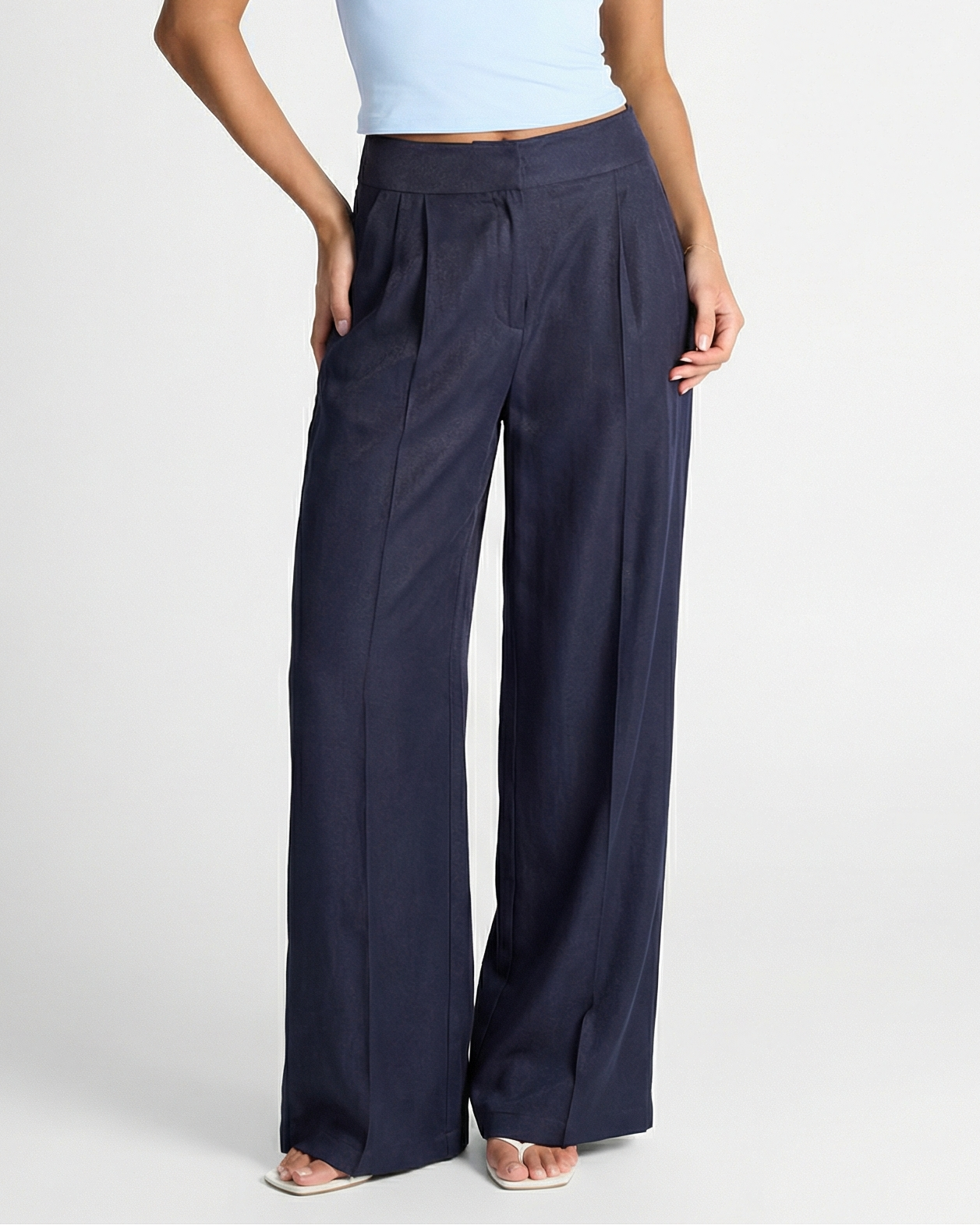 Polly | linen wide leg pants