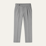 Hunter | Men's High Waisted Pleated Dress Trousers in Silver Grey