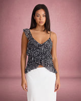 Daisy | polka dot ruffle top