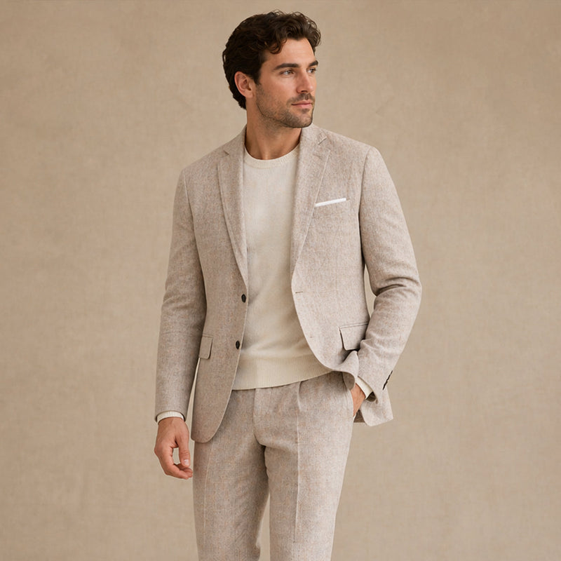 Malachi | Single Breasted Slim Fit Linen Blend Blazer