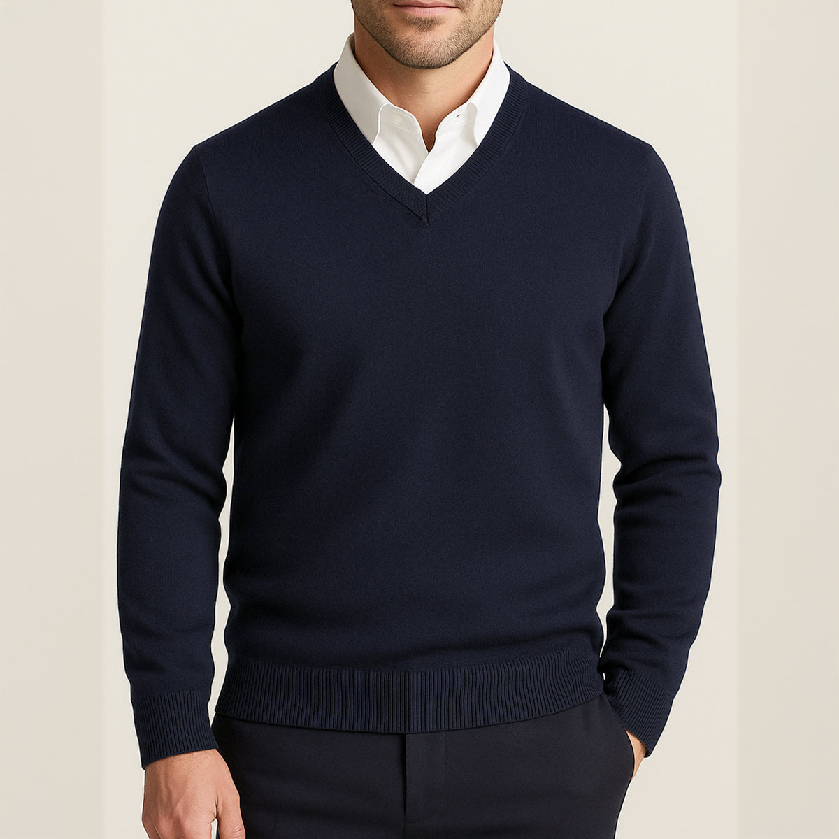 Sebastian | Cashmere V-Neck Knit Jumper