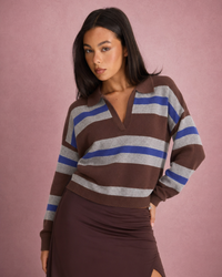 Dark Brown Color Block